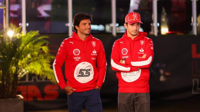 Carlos Sainz y Charles Leclerc. en el GP de Las Vegas (Foto: Cordon Press).