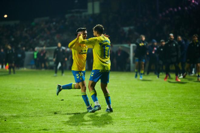 Munir celebra su gol sobre el Tudelano en la prórroga del partido de Copa. Foto: Cordon Press