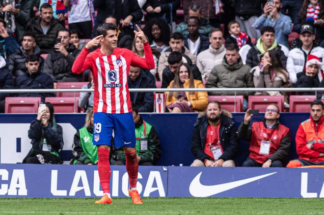 Álvaro Morata su gol en el Atlético de Madrid-Almería (Foto: Cordon Press).