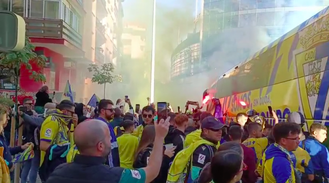 Recibimiento al Cádiz en un partido.