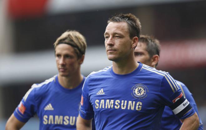 John Terry junto a Fernando Torres y Lampard en el Chelsea.