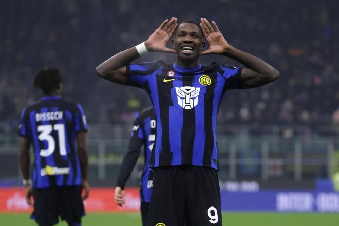 Marcus Thuram celebra un gol con el Inter de Milán (Foto: Cordon Press).