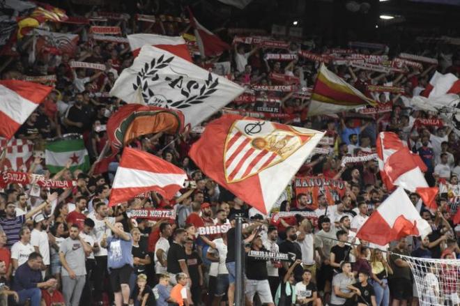Imagen de aficionados del Sevilla FC (foto: Kiko Hurtado).