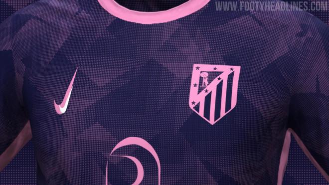 Diseño filtrado de la tercera camiseta del Atlético de Madrid para la temporada 2024/2025 (FOTO: Footy Headlines).