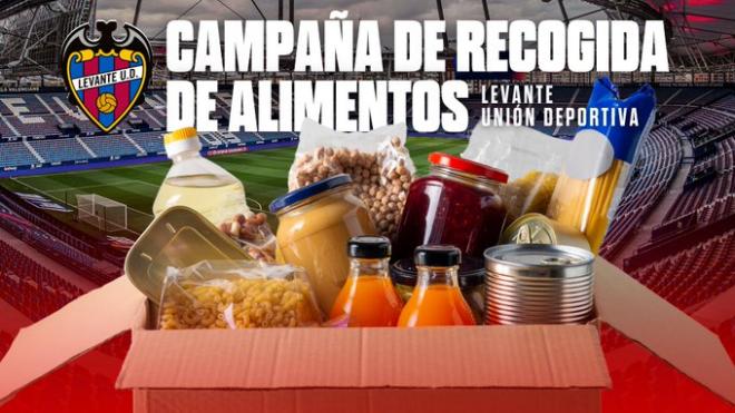 El Levante colaborará con el Banco de Alimentos de Valencia en el partido contra el Huesca.