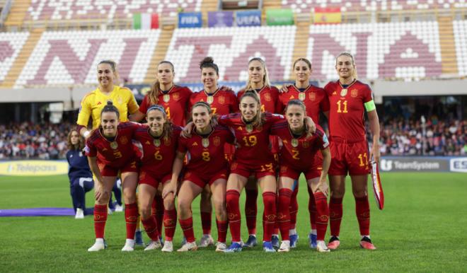La Selección Española de Futbol Femenino en un partido contra Italia (Fuente: Cordon Press)