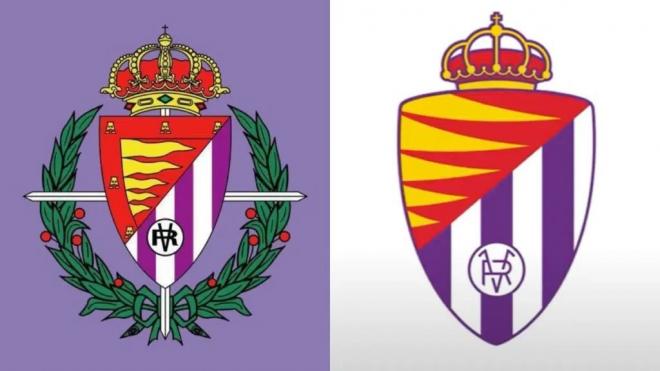 Escudo antiguo y actual del Real Valladolid.