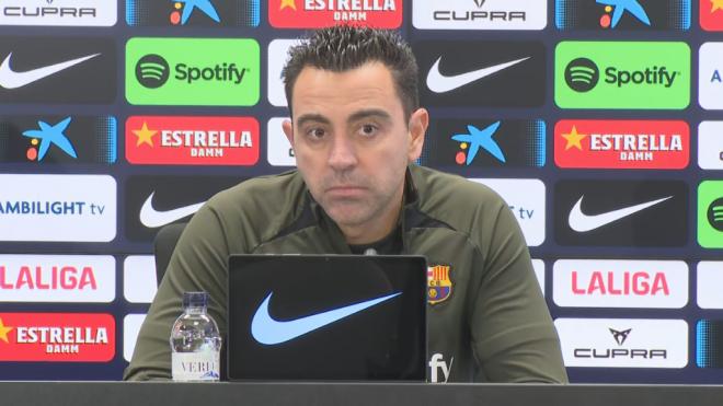 Xavi Hernández en una rueda de prensa