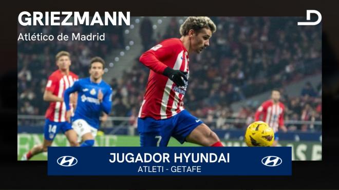 Griezmann, jugador Hyundai del Atlético-Getafe.