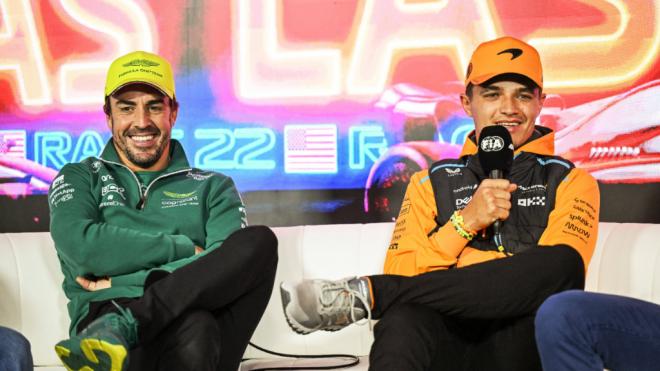 Fernando Alonso y Lando Norris, en el GP de Las Vegas (Foto: Cordon Press).