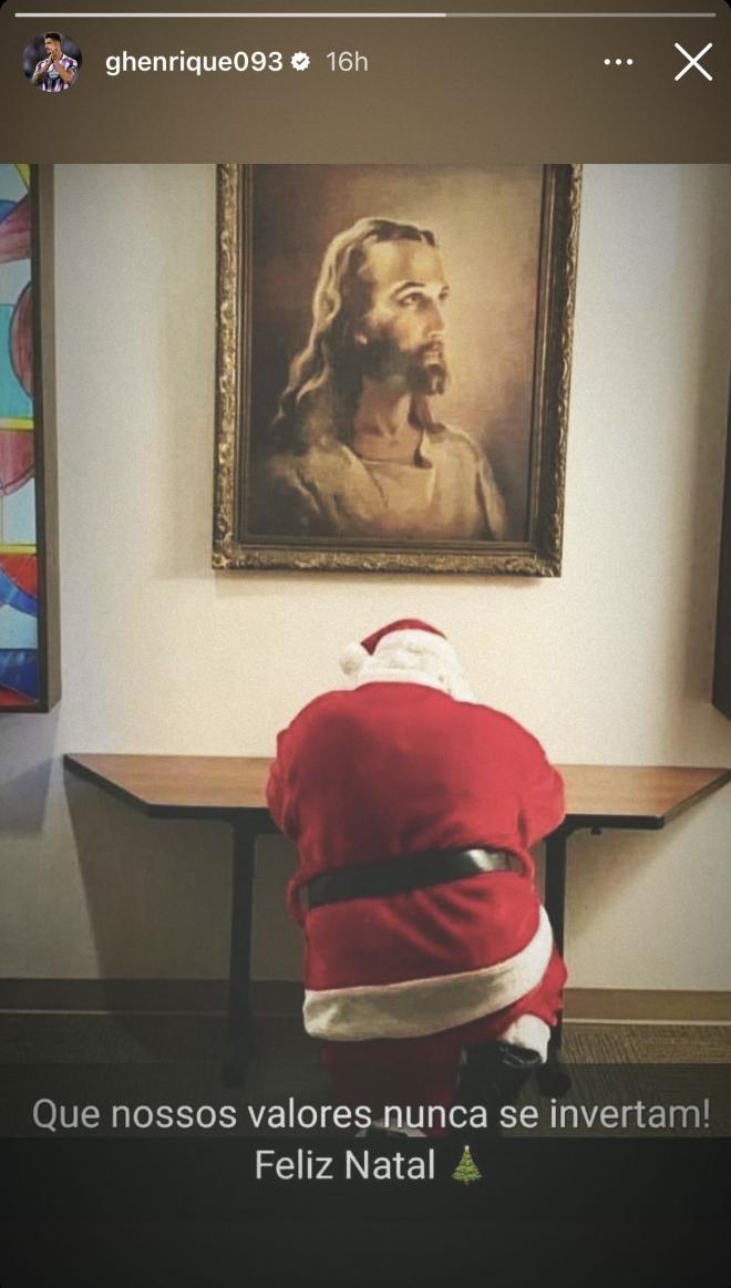 Historia en instagram de Navidad de Gustavo Henrique