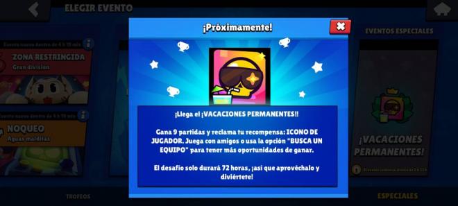 El desafío Vacaciones Permanentes en Brawl Stars