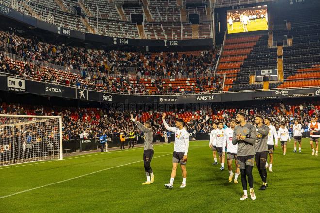 Entrenamiento en Mestalla.