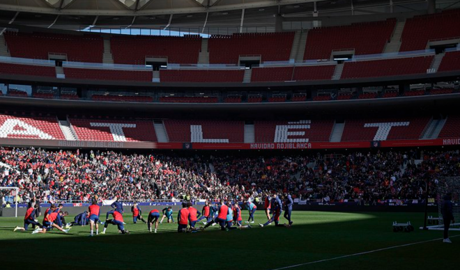 Entrenamiento del Atlético en el Metropolitano (FOTO: Atleti).