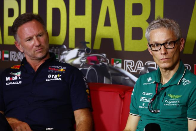 Christian Horner y Mike Krack, durante la temporada 2023 de F1 (Foto: Cordon Press).