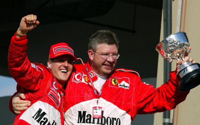 Michael Schumacher y Ross Brawn, en Ferrari (Foto: Cordon Press).
