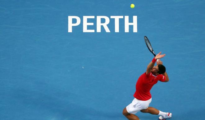 Novak Djokovic en la fase de grupos de la United Cup de Perth (Fuente: Cordon Press)