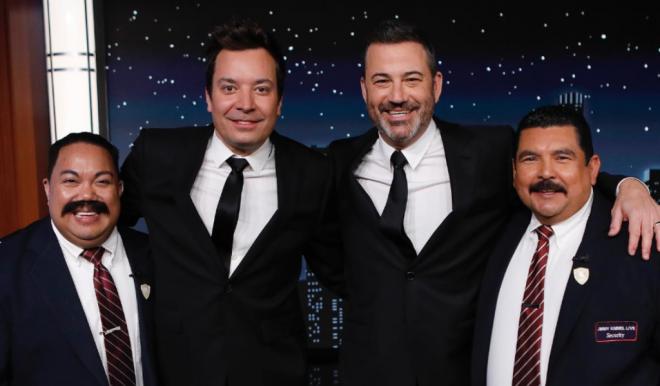 Jimmy Kimmel junto a Jimmy Fallon en un programa de televisión (Fuente: @jimmykimmel)