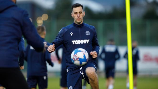 Nikola Kalinic, durante un entrenamiento con el Hajduk Split. (Fuente: Cordon Press)
