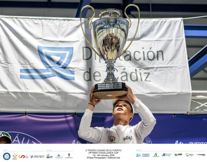 Iker Mugica, ganador del Excellence de Optimist en Puerto Sherry.