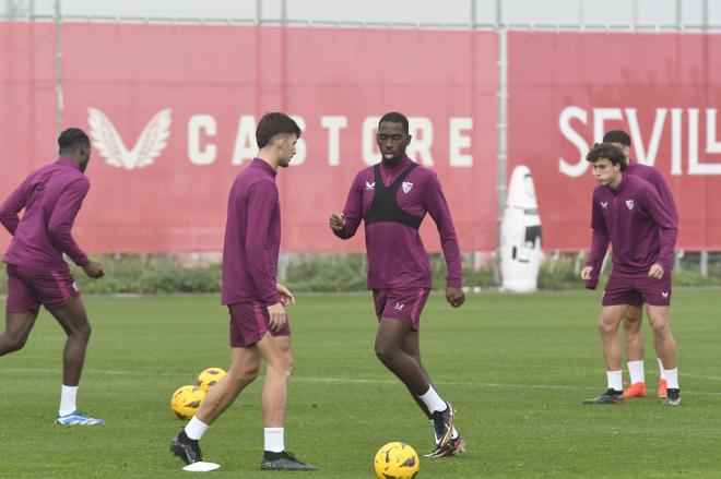 Soumaré, en el entrenamiento de este miércoles (Foto: Kiko Hurtado).