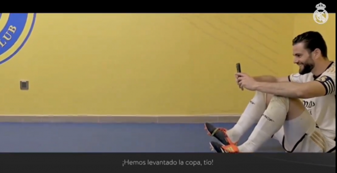 La videollamada de Nacho Fernández con su hijo tras ganar la Supercopa