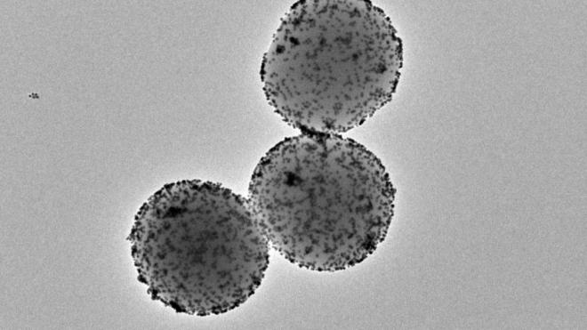 Imagen de microscopía electrónica de transmisión de los nanorrobots. (IBEC)