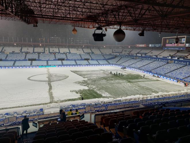 Este es el estado actual del césped de La Romareda, estadio en el que se va a disputar el Real Zaragoza - Andorra