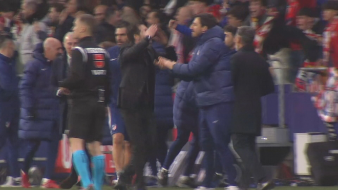 Simeone celebra el pase del Atlético a cuartos de final de Copa del Rey