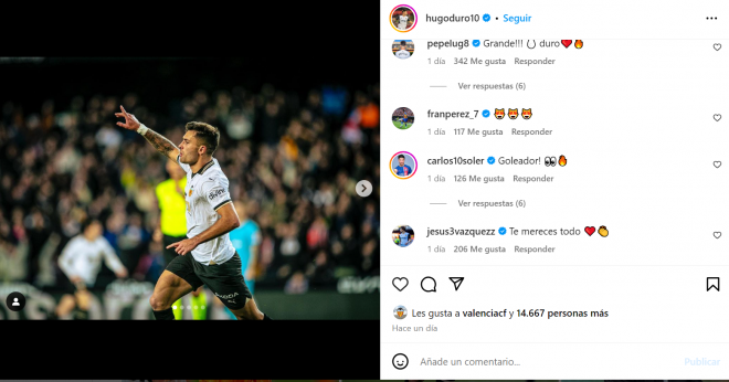 Los comentarios de Carlos Soler a los jugadores del Valencia