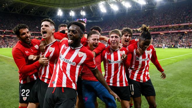 Gol de Iñaki Willaams ante el Barça, en Copa, en San Mamés (Foto: Athletic Club).