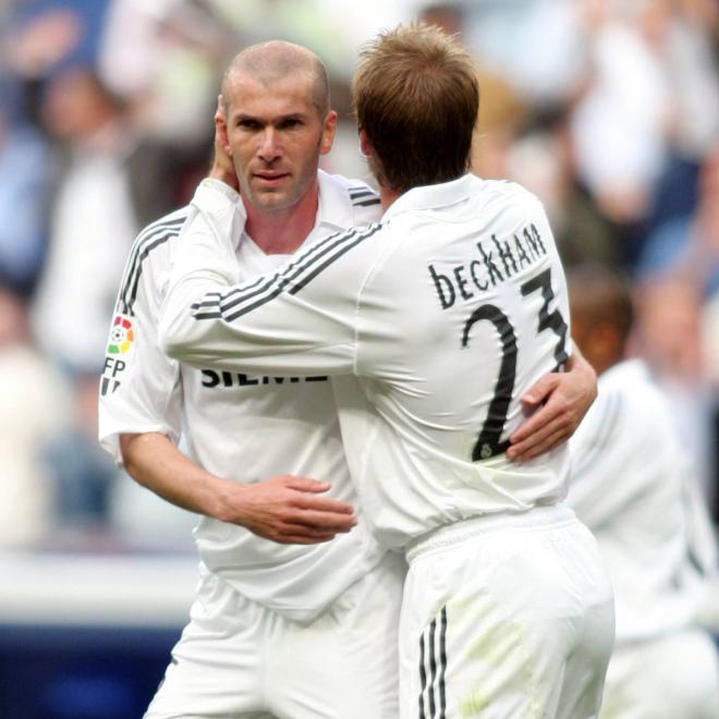Zidane y Beckham en el Real Madrid. (Fuente: Cordon Press)