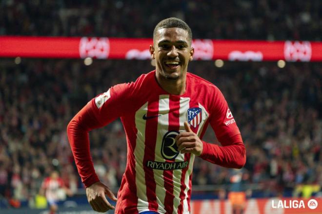 Samuel Lino fue uno de los goleadores del Atlético de Madrid ante el Valencia en el Metropolitano (Foto: LALIGA).