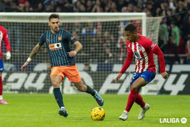 Hugo Duro, ante el Atlético (Foto: LALIGA).