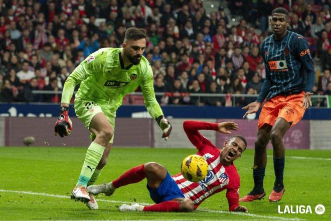 Mamardashvili, ante el Atlético (Foto: Atleti).