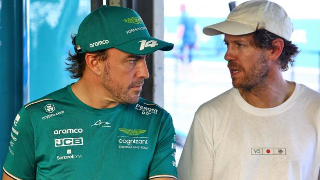 Fernando Alonso y Sebastian Vettel, en 2023 (Foto: Cordon Press).