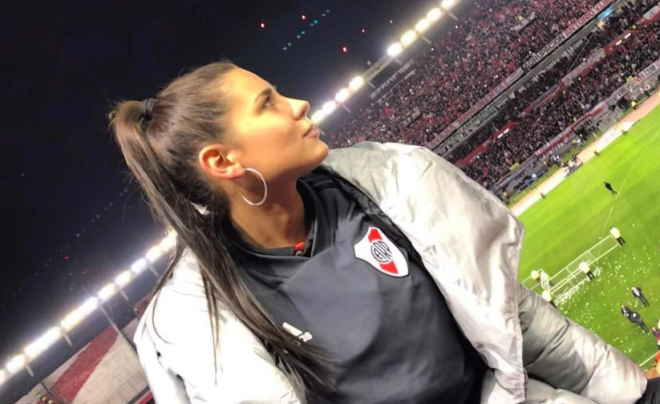 Mina Bonino en un encuentro de River Plate (@minabonino)