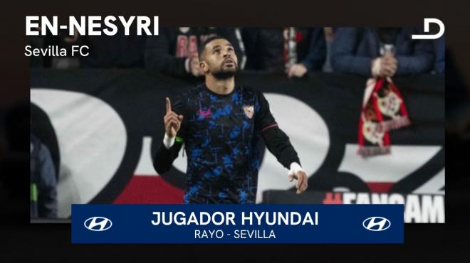 En-Nesyri, jugador Hyundai del Rayo-Sevilla.