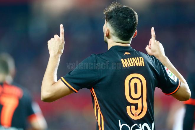 Munir celebra un gol con el Valencia CF (Foto: VCF).