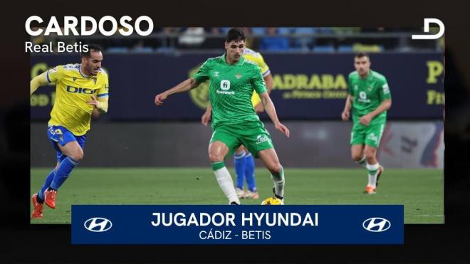 Cardoso, Jugador Hyundai del Cádiz-Betis.