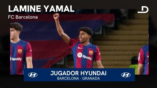 Lamine Yamal, jugador Hyundai del Barcelona-Granada.