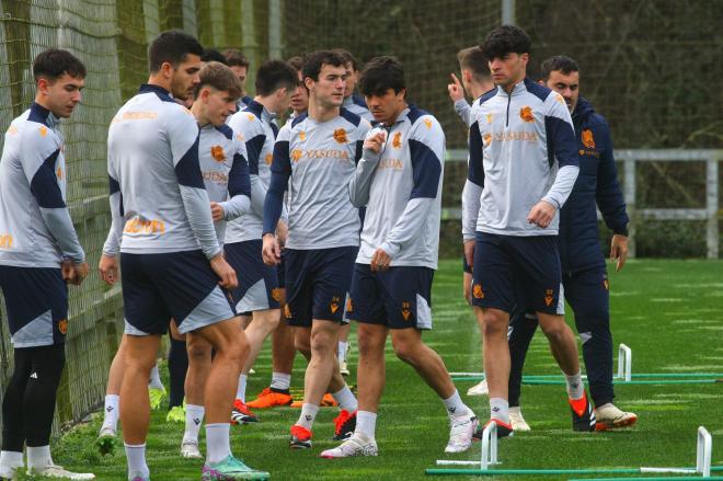 Los jugadores de la Real Sociedad en un entrenamiento en Zubieta (Foto: Real Sociedad).