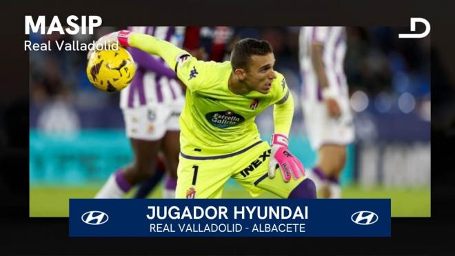 Jordi Masip, Jugador Hyundai del Real Valladolid - Albacete.