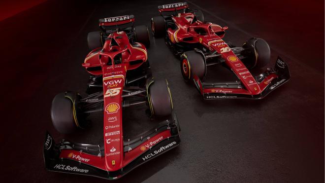 Los monoplazas de Carlos Sainz y Charles Leclerc para 2024 (Foto: Ferrari).