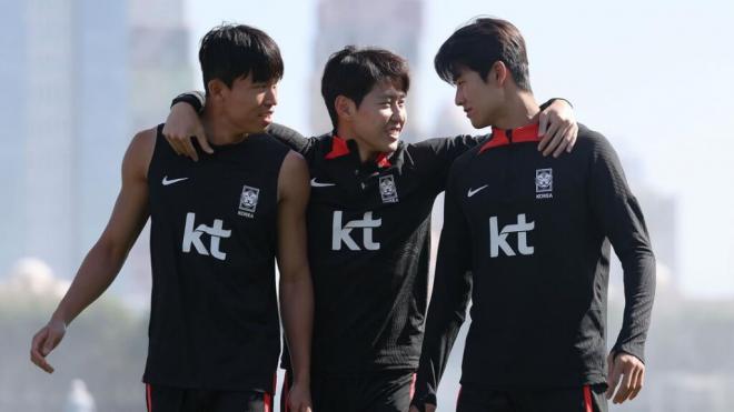 Kang-In Lee durante un entrenamiento con la selección coreana. (Fuente: @kanginleeoficial)