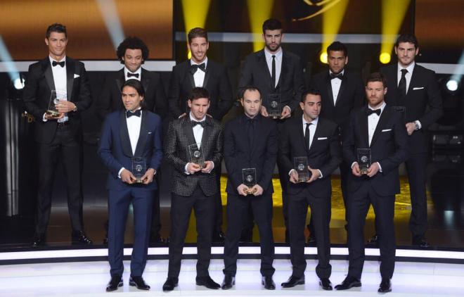 El XI de la FIFA en 2012. (Fuente: FIFA)
