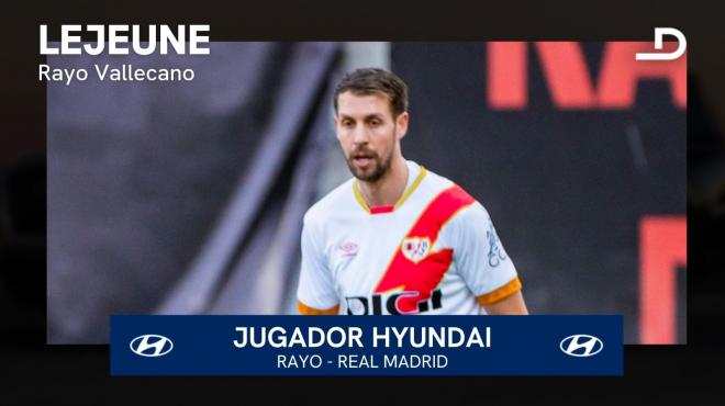 Lejeune, Jugador Hyundai del Rayo-Real Madrid.