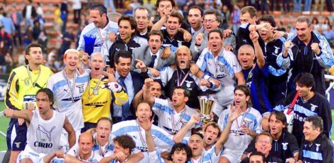 Diego Pablo Simeone y Simone Inzaghi celebrando un título con la Lazio.