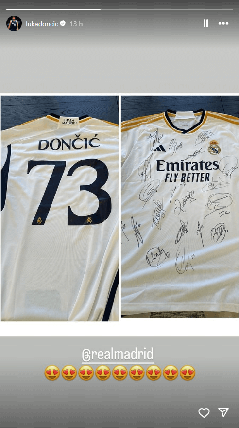 Luka Doncic lanza un mensaje de agradecimiento al Real Madrid en sus RRSS (@lukadoncic)