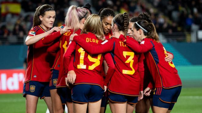 La selección española femenina antes de un partido de la Copa del Mundo (Foto: Cordon Press)